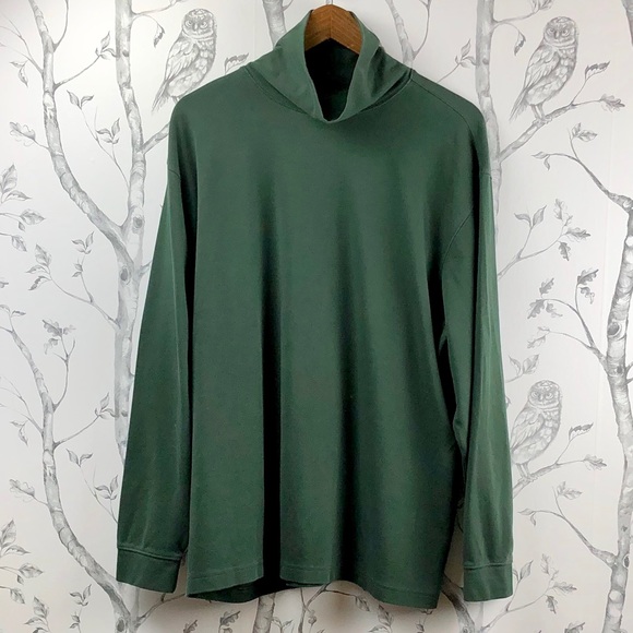 L.L. Bean forest green oversized cotton turtleneck - Picture 5 of 8